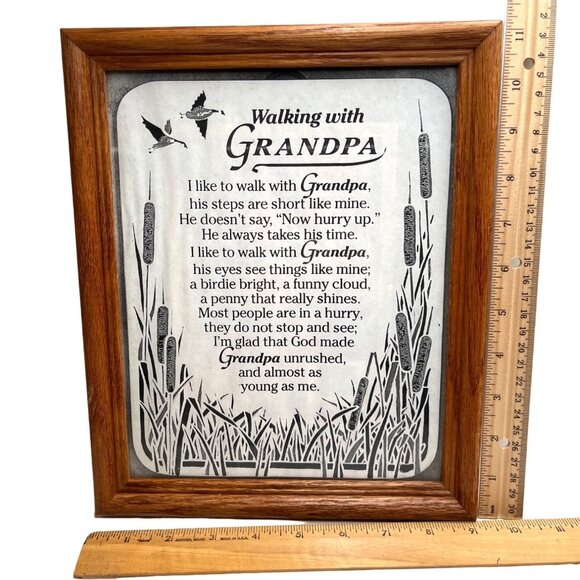 Walking with Grandpa Poem in Wood Frame 8 X 11 33e - Picture 2 of 8